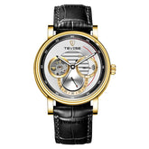 Automatic Mechanical Skeleton Watch Leather Strap Inspirational Watches