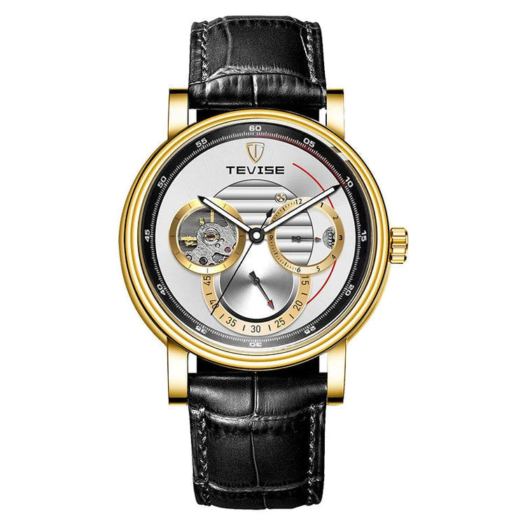 Automatic Mechanical Skeleton Watch Leather Strap Inspirational Watches