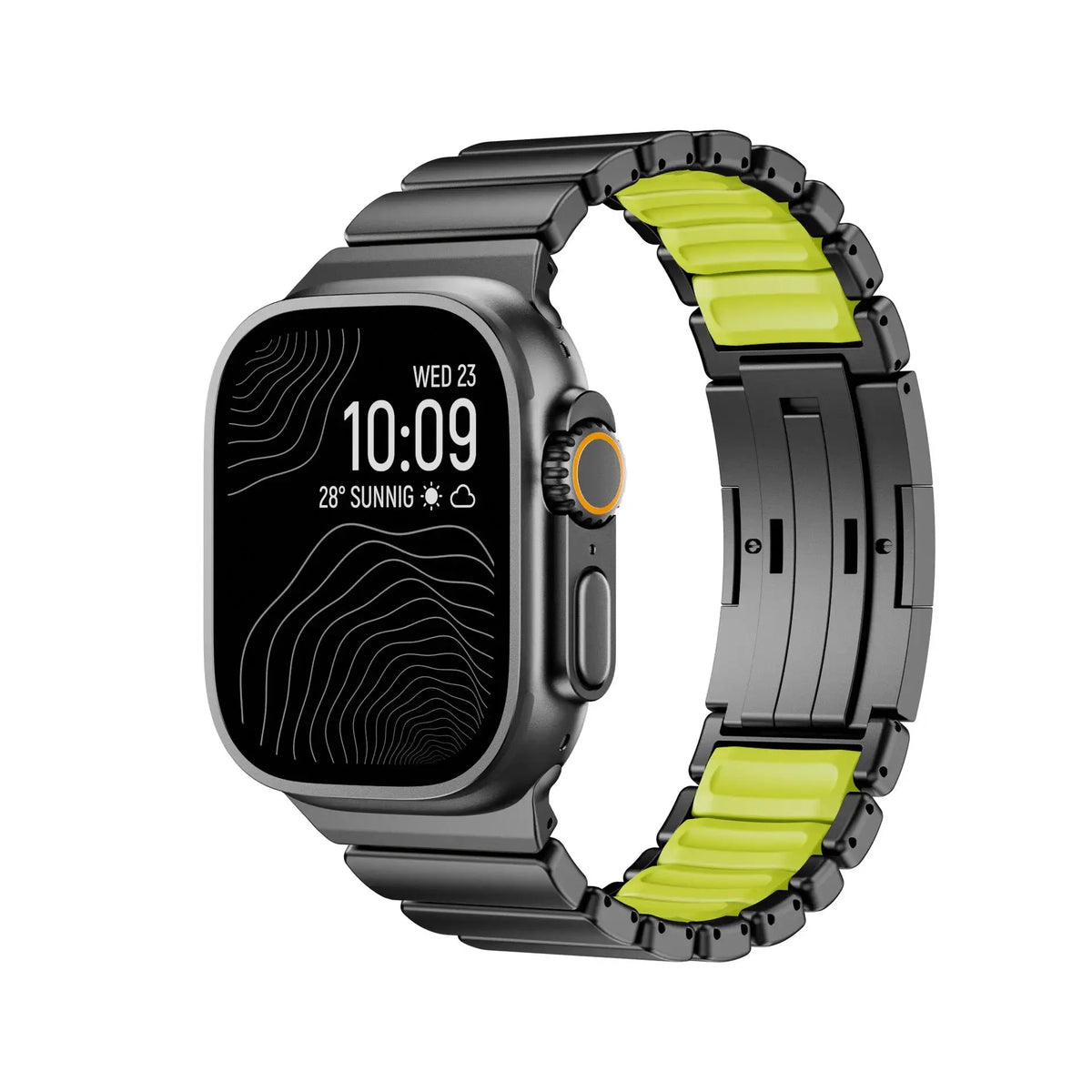 Titanium and Silicone Apple Watch Strap