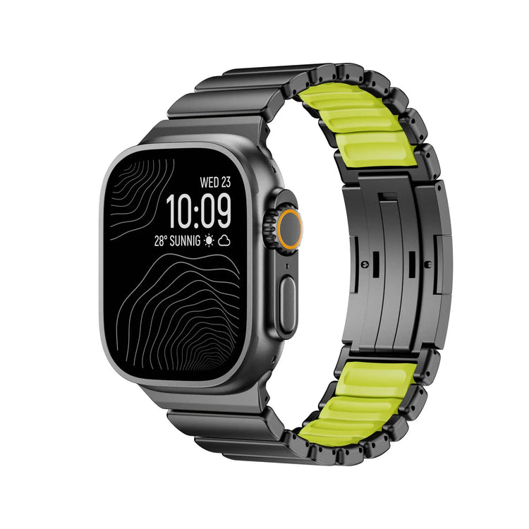 Titanium and Silicone Apple Watch Strap