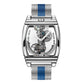 Top Brand Luxury Automatic Mechanical Transparent Skeleton Bridge Watch Leather Belt Inspirational Watches