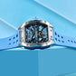 Waterproof Luminous Fashionable Automatic Mechanical Skeleton Watch rubber strap Inspirational Watches