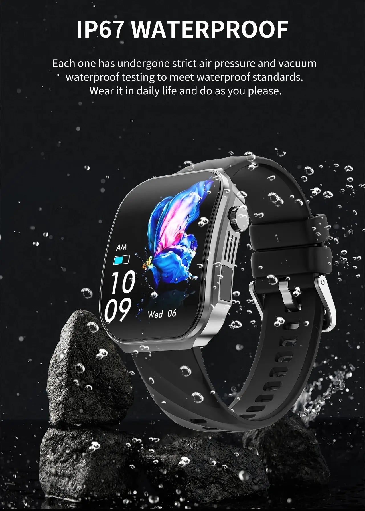 LIGE New 2.2-inch 3D Curved Screen Smart Watch With LED Light Thermometer Health Monitor Smartwatch BT Call Sports Fitness Watch Inspirational Watches