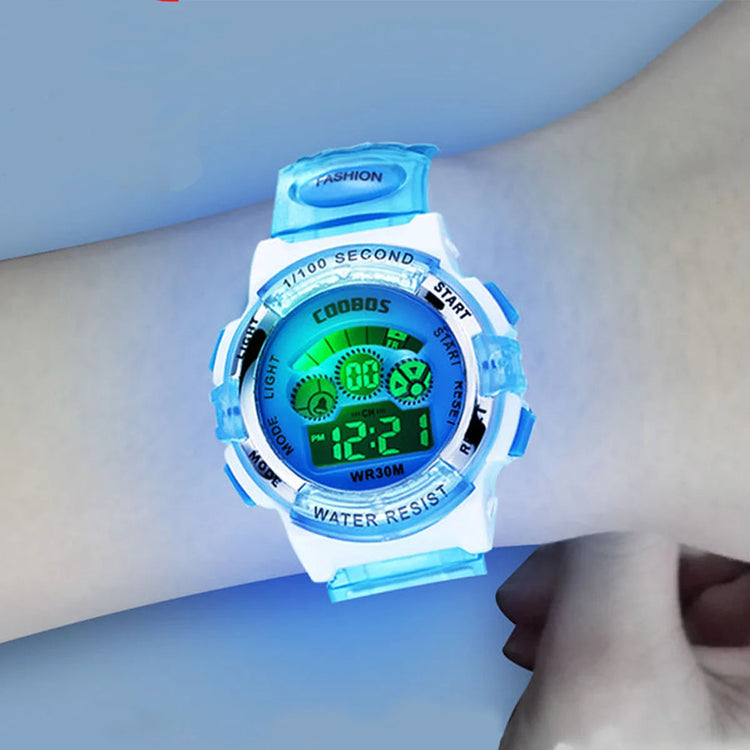 Multifunctional Kids Electronic Watch Color Luminous Dial Life Waterproof Inspirational Watches