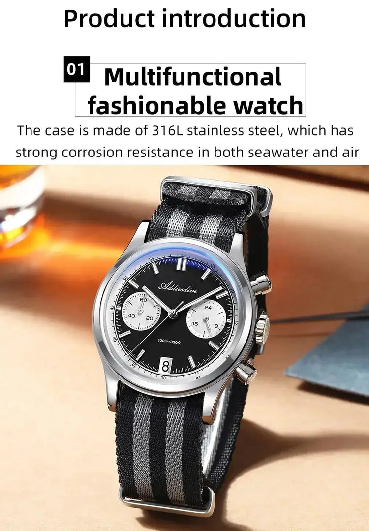 Multifunction Chronograph Luxury Watch For Men 100M Waterproof Inspirational Watches