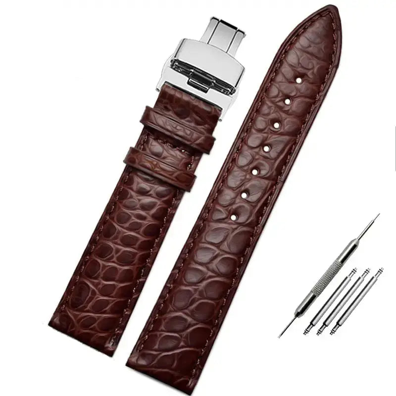 Premium Crocodile-Pattern Leather Watch Strap