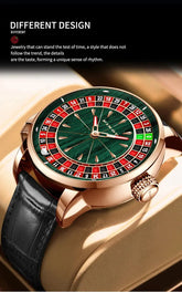 Wood Grain Mechanical Button Gambling Table Game Roulette - Inspirational Watches