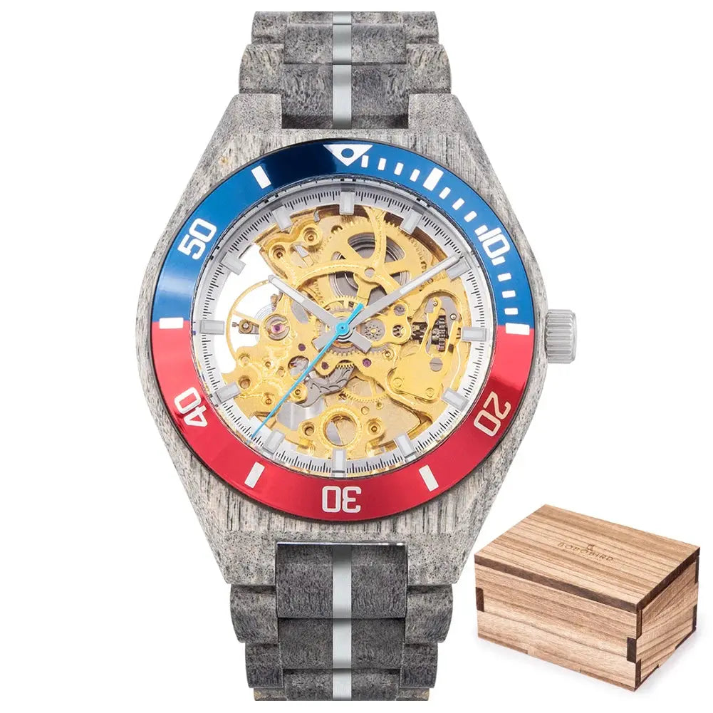 Luxury Wooden Mechanical Watches for Men – Premium Automatic Timepiece with Oversized Dial - Inspirational Watches