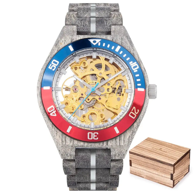 Luxury Wooden Mechanical Watches for Men – Premium Automatic Timepiece with Oversized Dial - Inspirational Watches