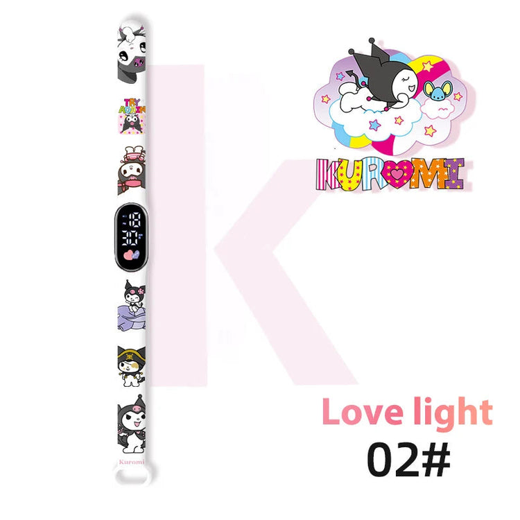 Kuromi Cartoon Waterproof Touch LED Digital Watch Inspirational Watches