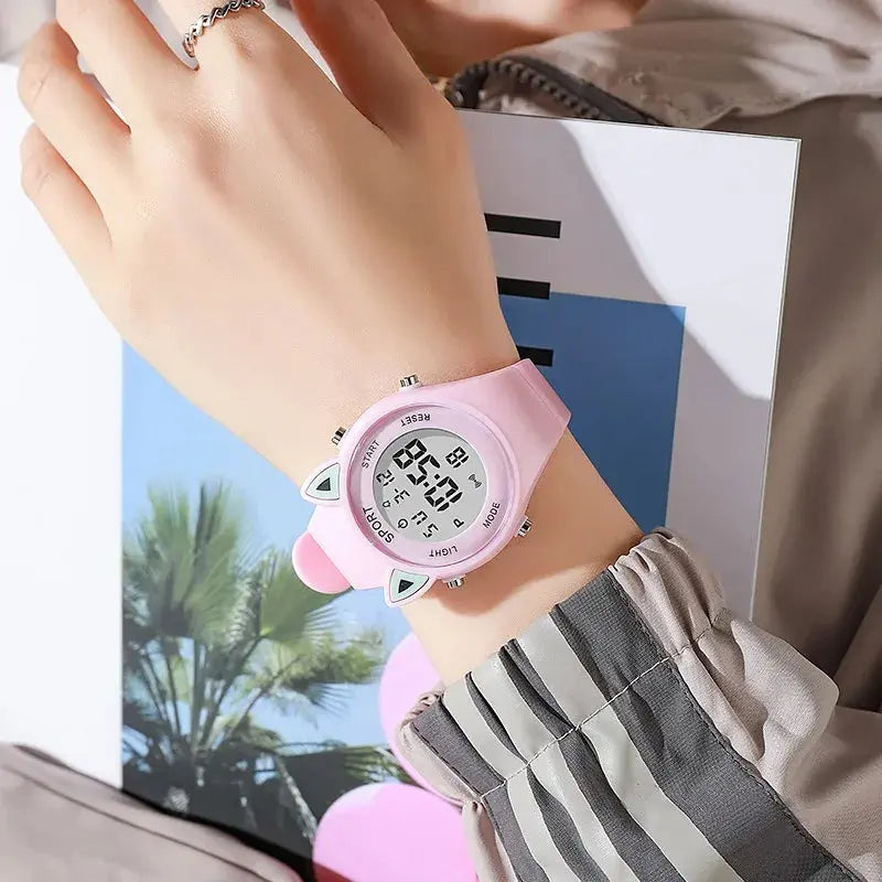 Cute Cat Ear Digital Sport Watch Inspirational Watches