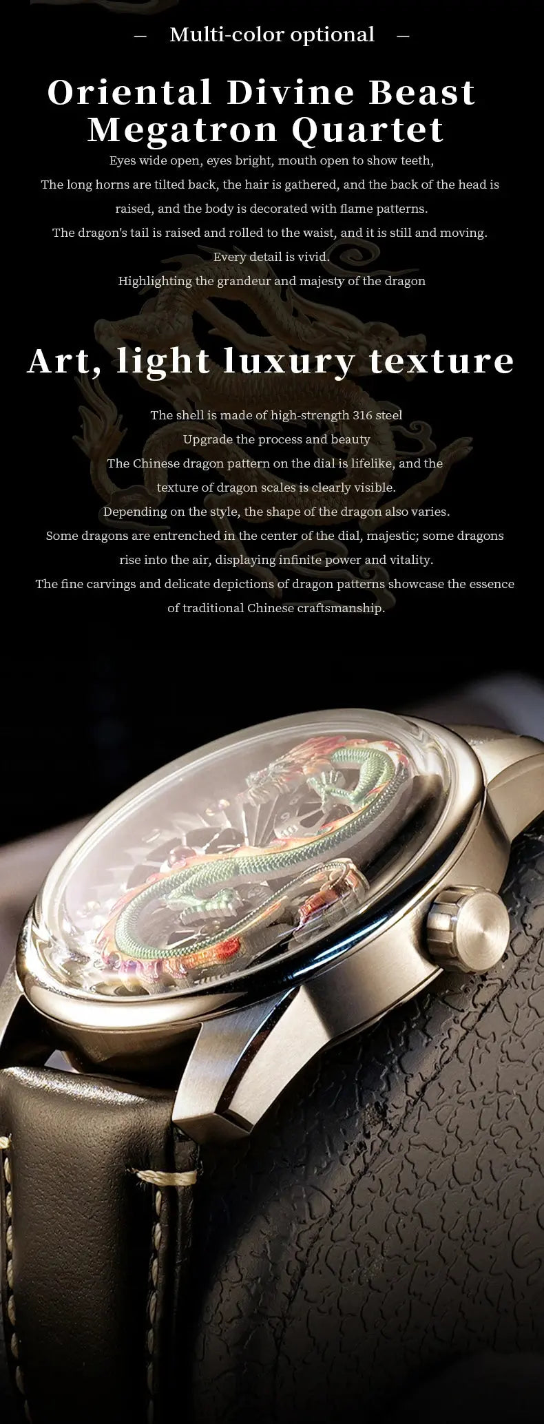 Dragon Luminous Waterproof Automatic Inspirational Watches