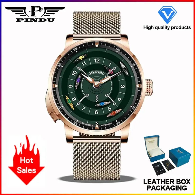 Pindu Horse Gambling Series Men's Full Automatic Mechanical Watch European Racing Roulette Entertainment Design Party Watch Inspirational Watches