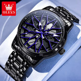 Spinning skeleton luminous stainless steel Watch Inspirational Watches