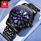 Spinning skeleton luminous stainless steel Watch Inspirational Watches