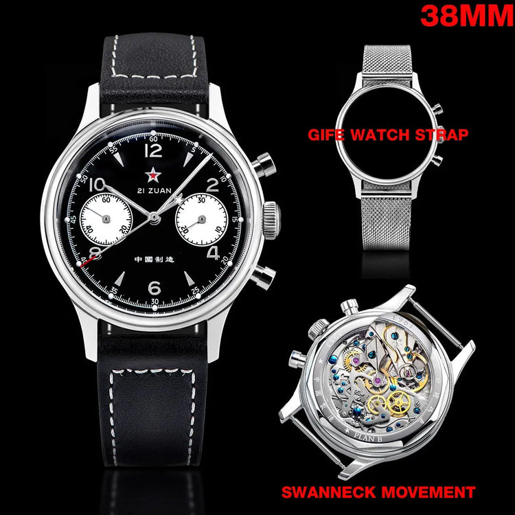 1963 Panda Pilot Chronograph Watch Air Force Sapphire - Inspirational Watches