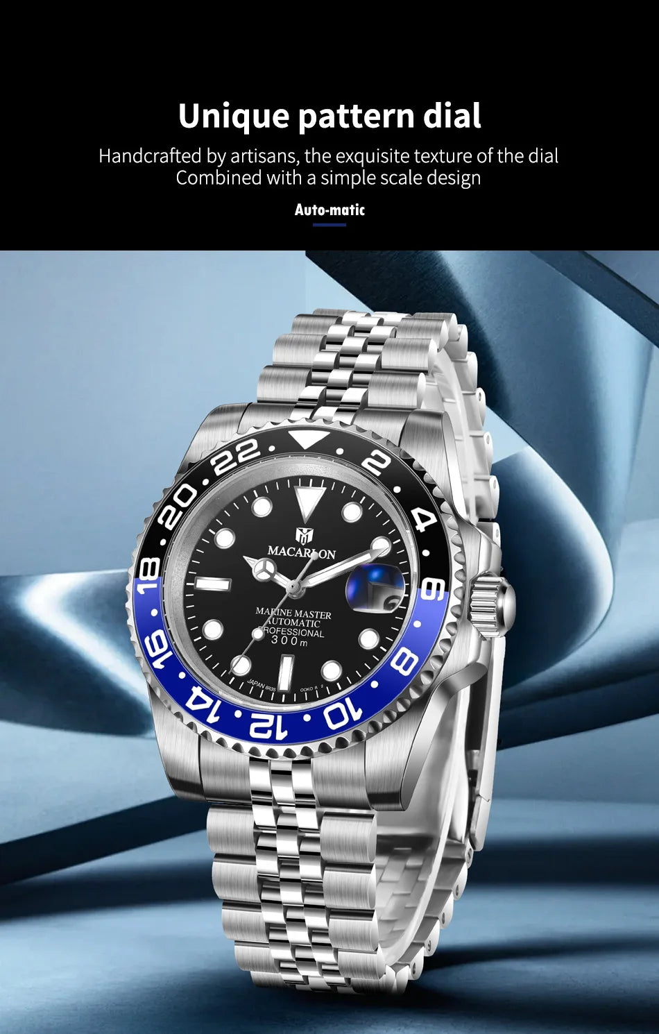 MACARLON Design 2026 New NH35 Mechanical Watch Men 41mm Sapphire Glass Luminous Stainless Steel 300M Waterproof Automatic Watch Inspirational Watches