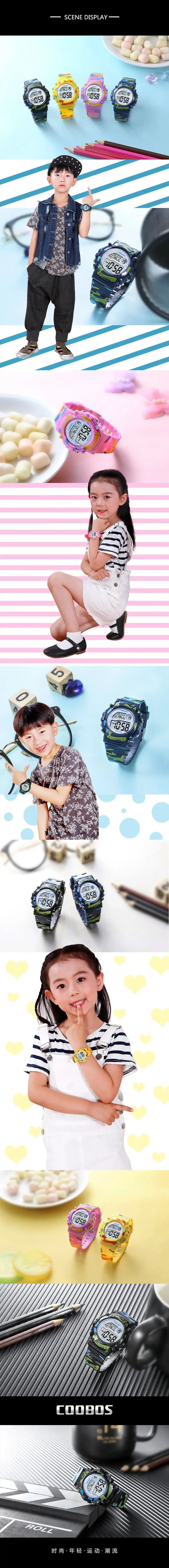 Waterproof Luminous Sport LED Digital Watches for Kids Inspirational Watches