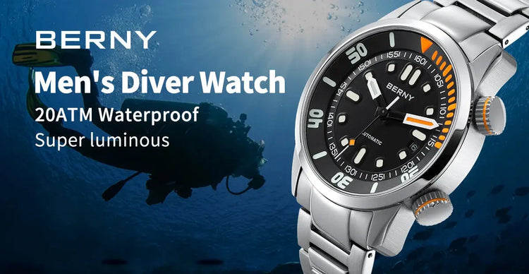 Automatic Dive Super Luminous Sapphire Swim Sport Mechanical Inspirational Watches