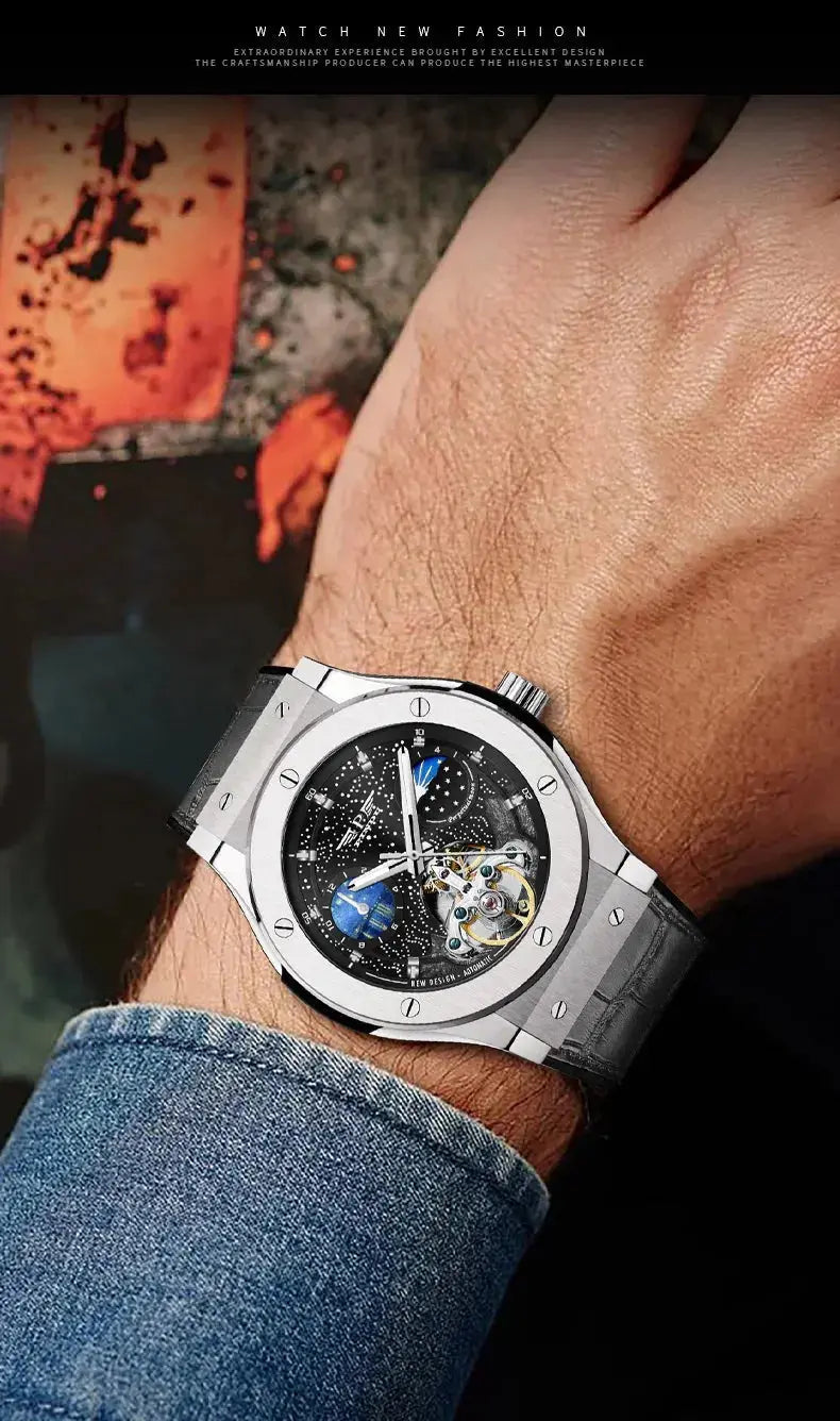 Moon Phase Automatic Luxury Fashion Business Watch Inspirational Watches