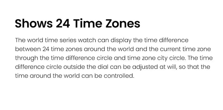 World Time Luxury Business Formal Automatic Mechanical Inspirational Watches
