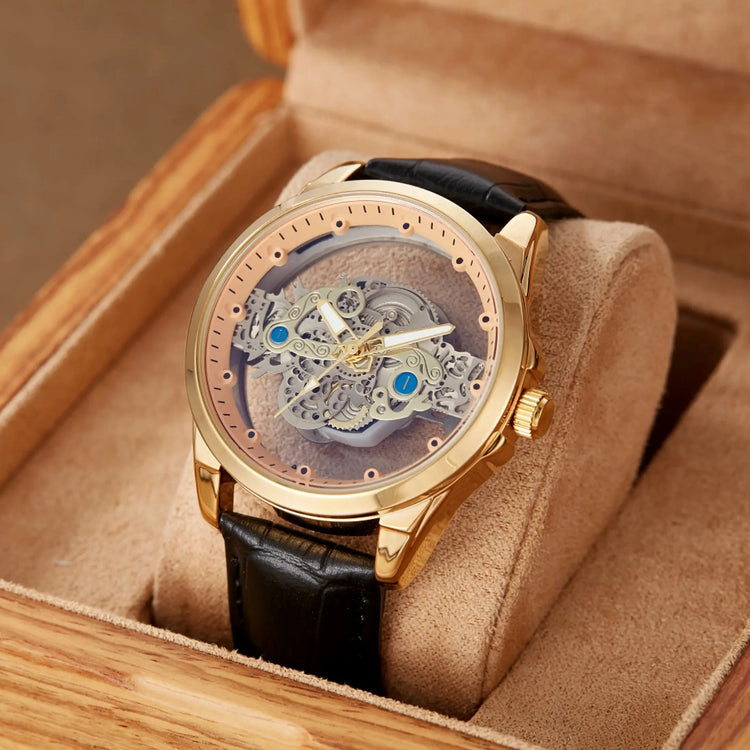 Luxury Original Waterproof Gold Skeleton Style Watch Inspirational Watches