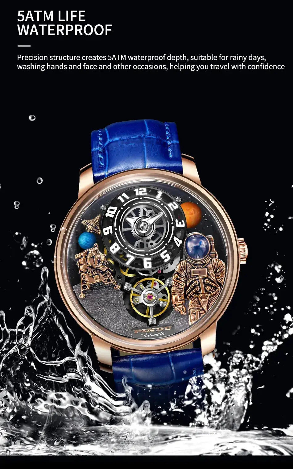 Space Series Unique Design Three-dimensional Dial Mechanical Watch - Inspirational Watches