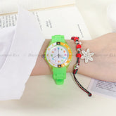 Analog Kids Watch Silicone Band Colorful Number Inspirational Watches