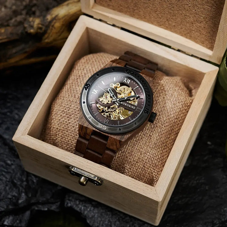 Automatic Watches Luxury Wooden Hollow Mechanical Watch Inspirational Watches