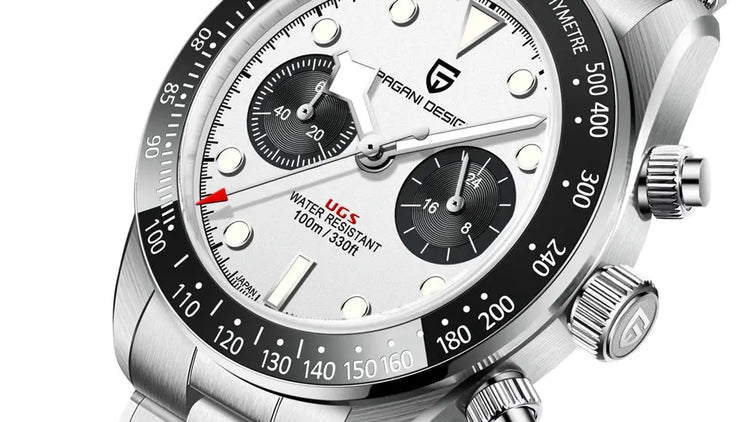 Panda Retro Sport Chronograph Luxury Quartz Watch For Men Sapphire mirror 10Bar Waterproof - Inspirational Watches