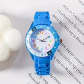 Analog Kids Watch Silicone Band Colorful Number Inspirational Watches