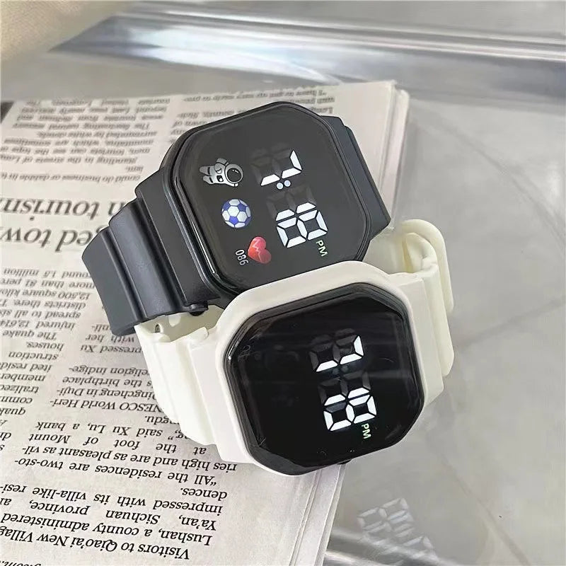 Waterproof LED Digital Kids Sport Watch Silicone Strap Inspirational Watches