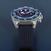 SEESTERN Chronograph Man of Watch Mechanical Tianjin ST1901 Movement Sapphire Wristwatches Nylon Sticker Strap Luminous Skeleton Inspirational Watches