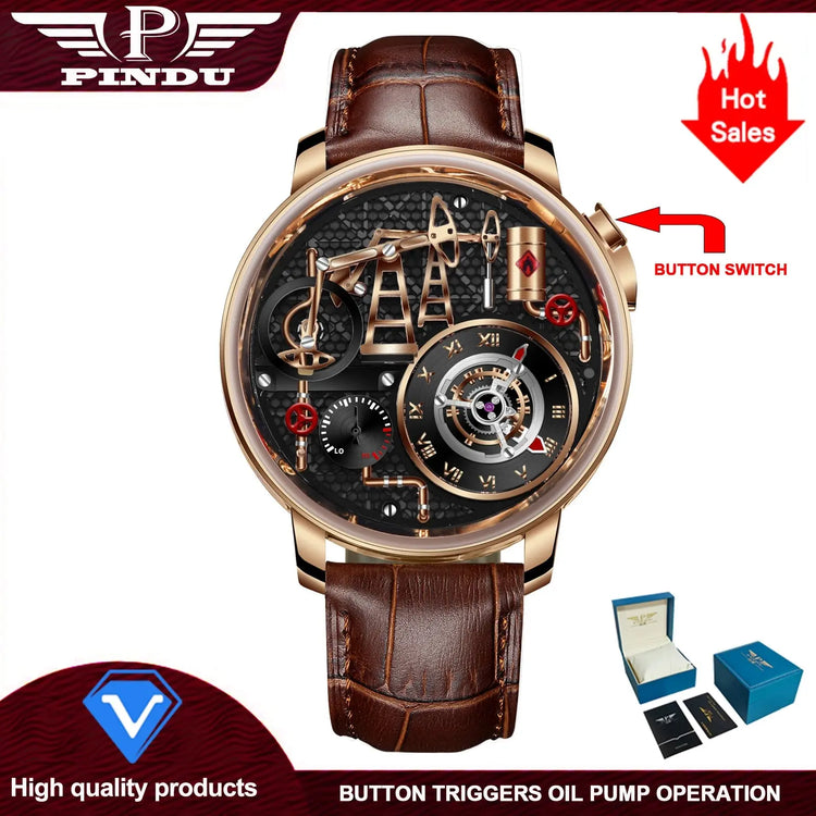 Button Oil Pump Swiss Quartz 762 Movement Sapphire - Inspirational Watches