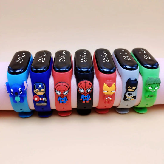 Digital LED Display Cartoon Fashion Kids Watch Inspirational Watches