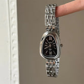 Brand Snake Head Dial Women Watch Luxury Ladies Quartz Watches Droplet Shaped Roman Numeral Steel Strap Wristwatches Gift Clock Inspirational Watches