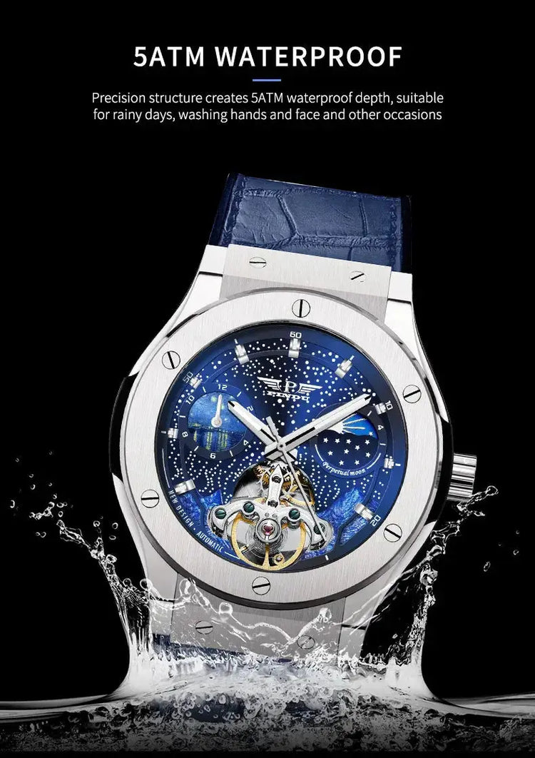 Moon Phase Automatic Luxury Fashion Business Watch Inspirational Watches