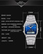 Stainless Steel LED Digital Dual Display Clock Waterproof Sports Watch Inspirational Watches