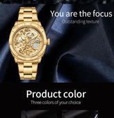 Men automatic watch luxury mechanical watches waterproof skeleton  wholesale stainless steel gift watch Inspirational Watches