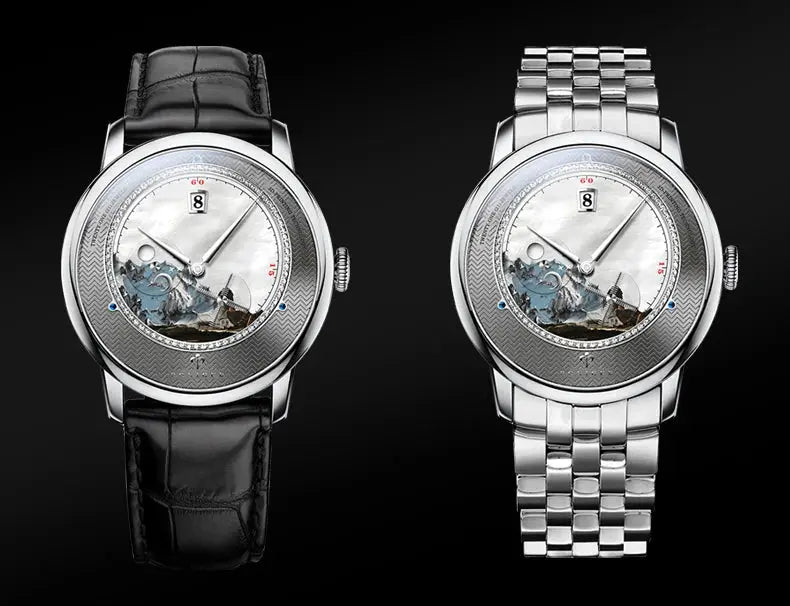 Original Painting Dial automatic Sapphire Crystal Glass Watch - Inspirational Watches