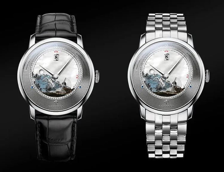 Original Painting Dial automatic Sapphire Crystal Glass Watch - Inspirational Watches
