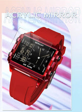 Square Dual Time Electronic Watch Waterproof - Inspirational Watches