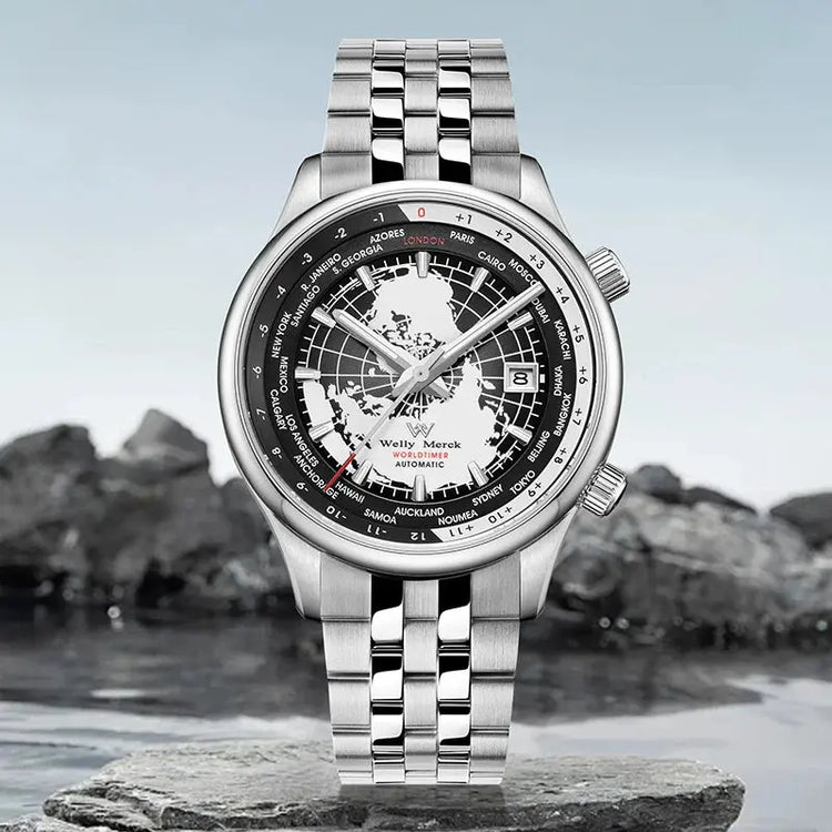World Time Original Automatic Mechanical High Quality Sapphire Inspirational Watches