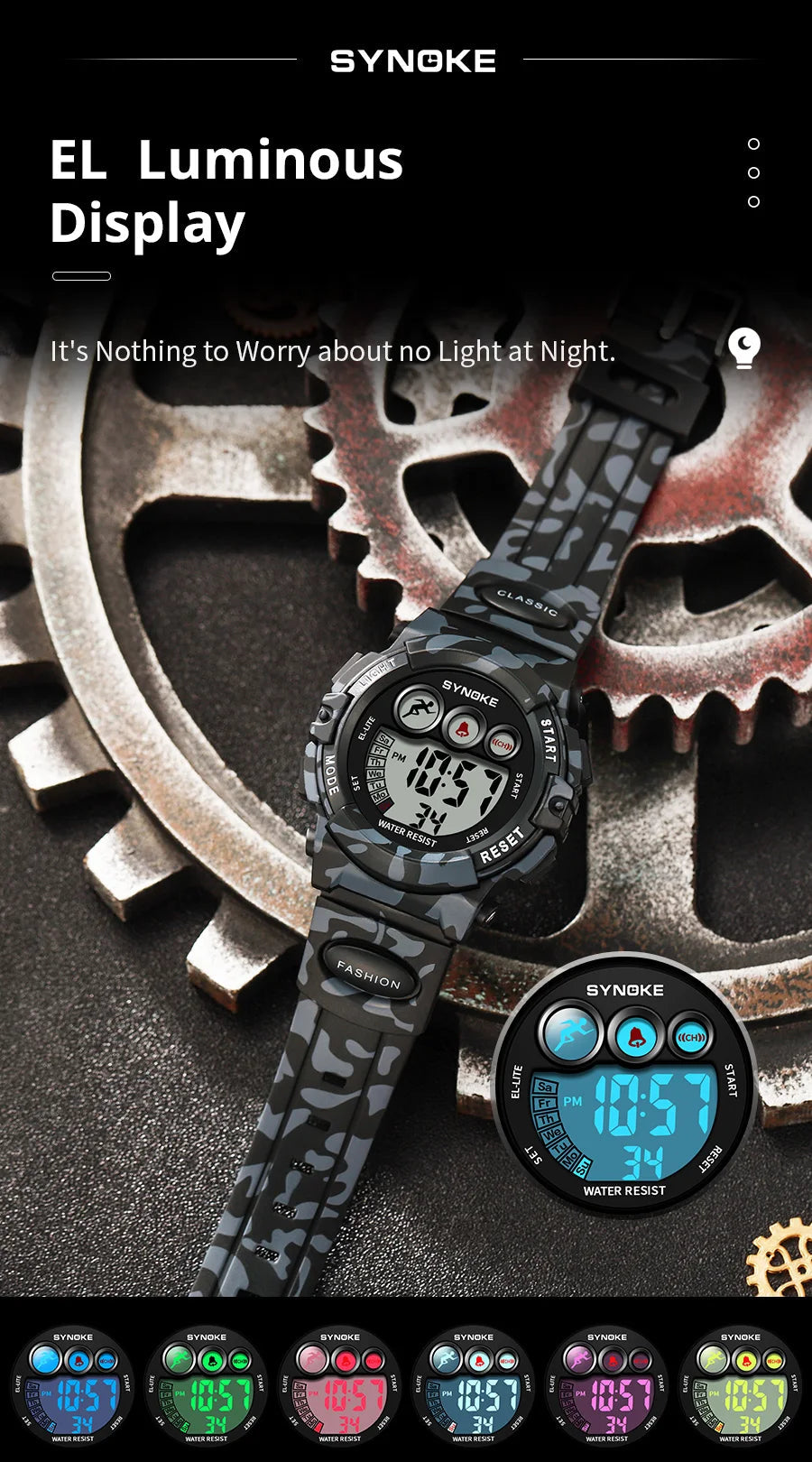 50M Waterproof Luminous LED Digital for Kids Watch Inspirational Watches