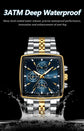 POEDAGAR Business Quartz Man Wristwatch Stainless Steel Waterproof Luminous Men Clock Chronograph Date Sport Men&