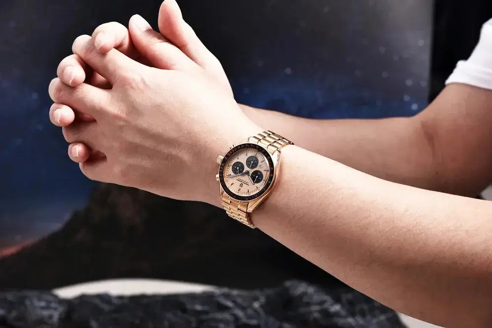 Luxury Business Mens Watches Chronograph AR Sapphire Mirror Waterproof - Inspirational Watches