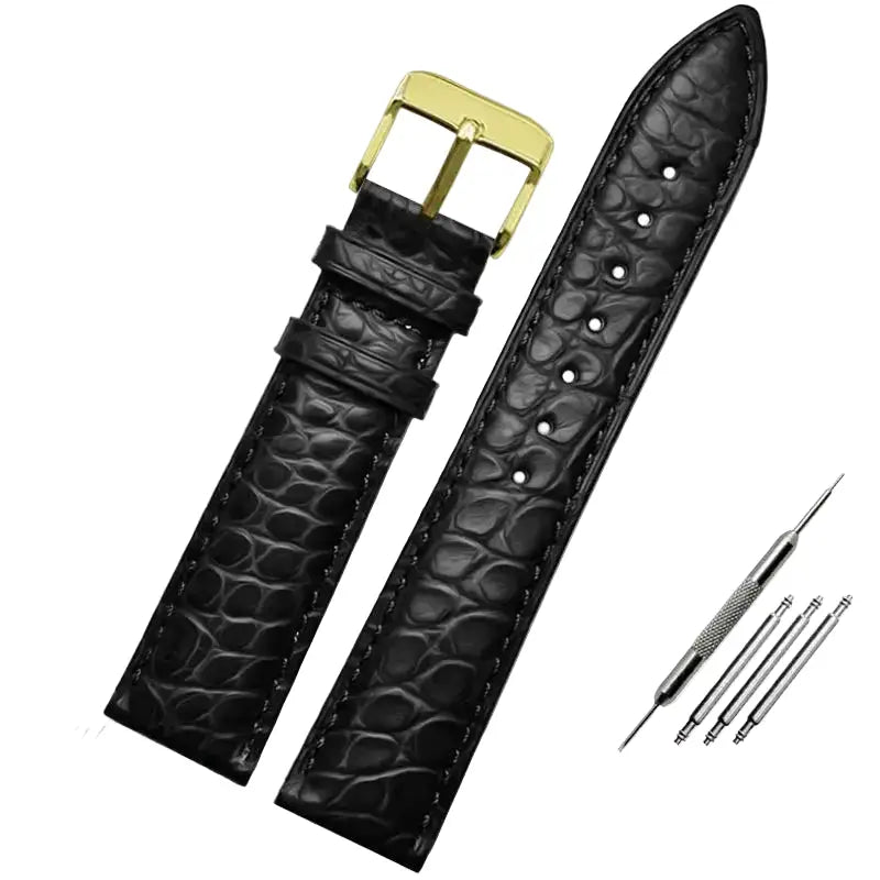 Premium Crocodile-Pattern Leather Watch Strap