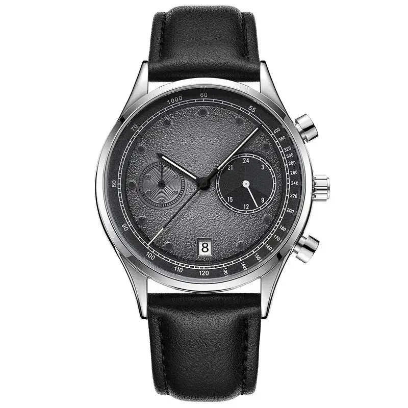 Creative Fruit Design Dial Multi-function Quartz Watch Men Personalized Leather Strap Calendar Unique Wristwatch Men Clock Inspirational Watches