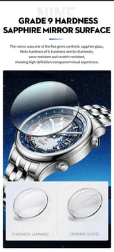 WM Watch Automatic Mechanical Men Watches High Quality Sapphire World Time Original Recognized Brand Welly Merck Watch Man WM057 Inspirational Watches