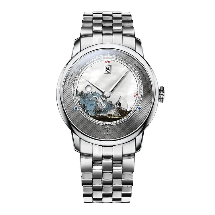 Original Painting Dial automatic Sapphire Crystal Glass Watch - Inspirational Watches